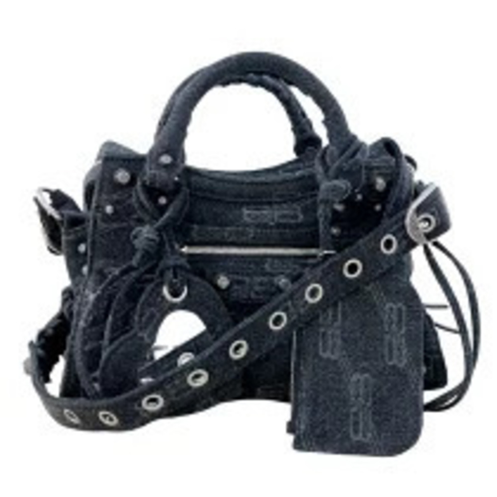 Balenciaga Neo Cagole Black Denim Handbag